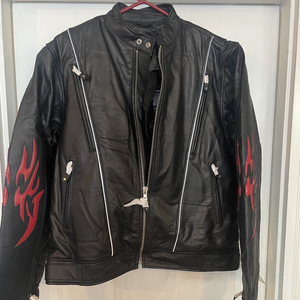 Vintage USA Bikers Dream Apparel Black Leather Jacket Men's L to XL